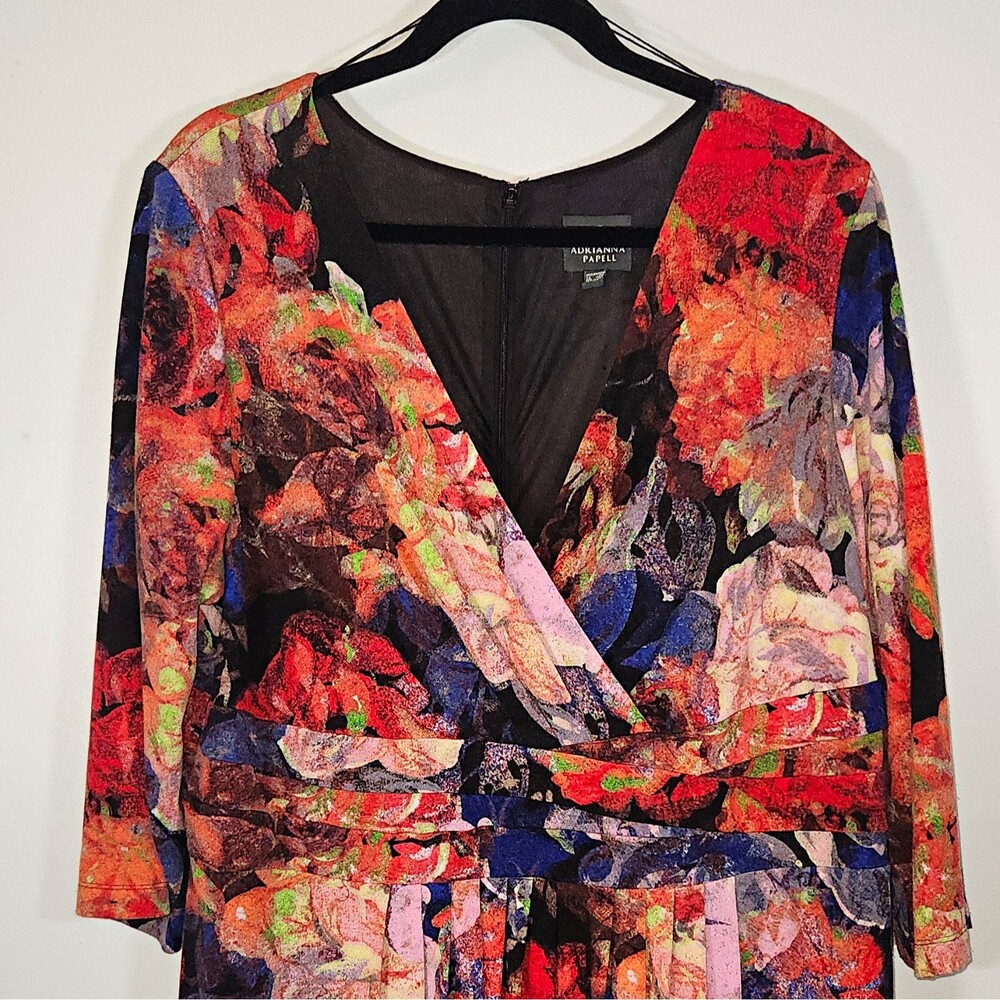 Andrianna Papell Floral Faux Wrap Dress Size 22W